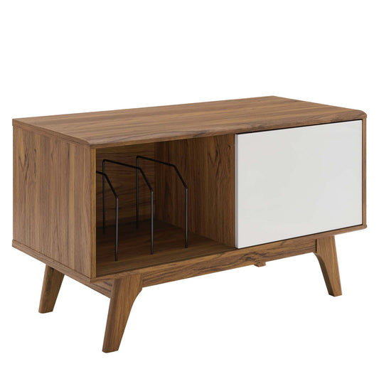 Envision Vinyl Record Display Stand Walnut White