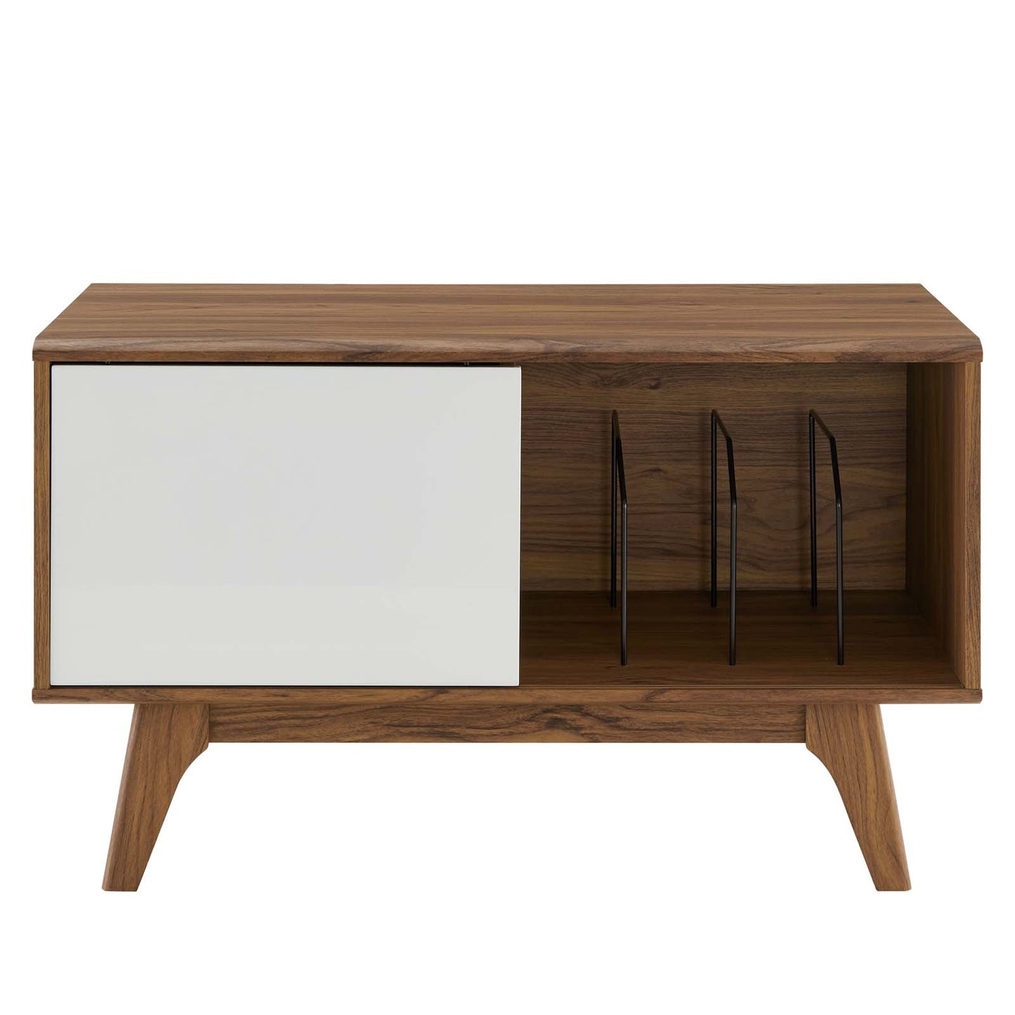 Envision Vinyl Record Display Stand Walnut White