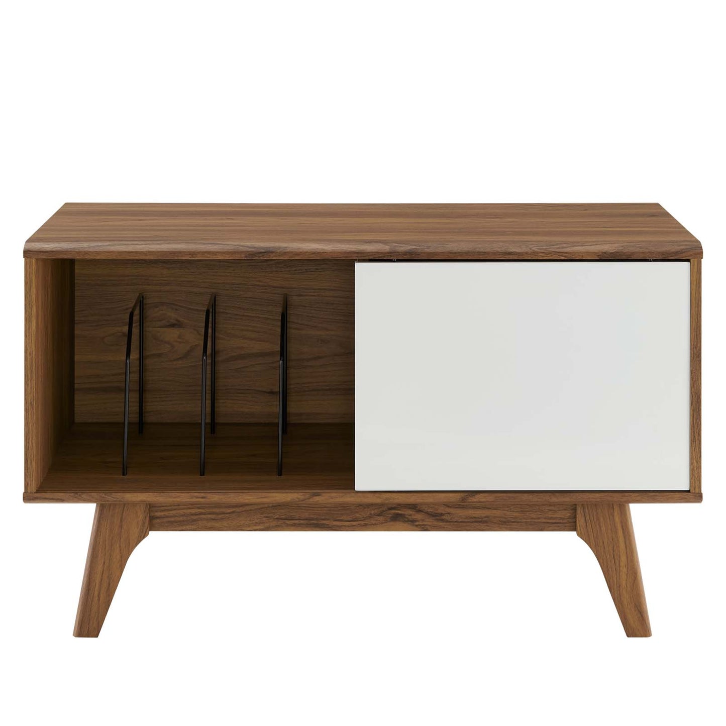 Envision Vinyl Record Display Stand Walnut White