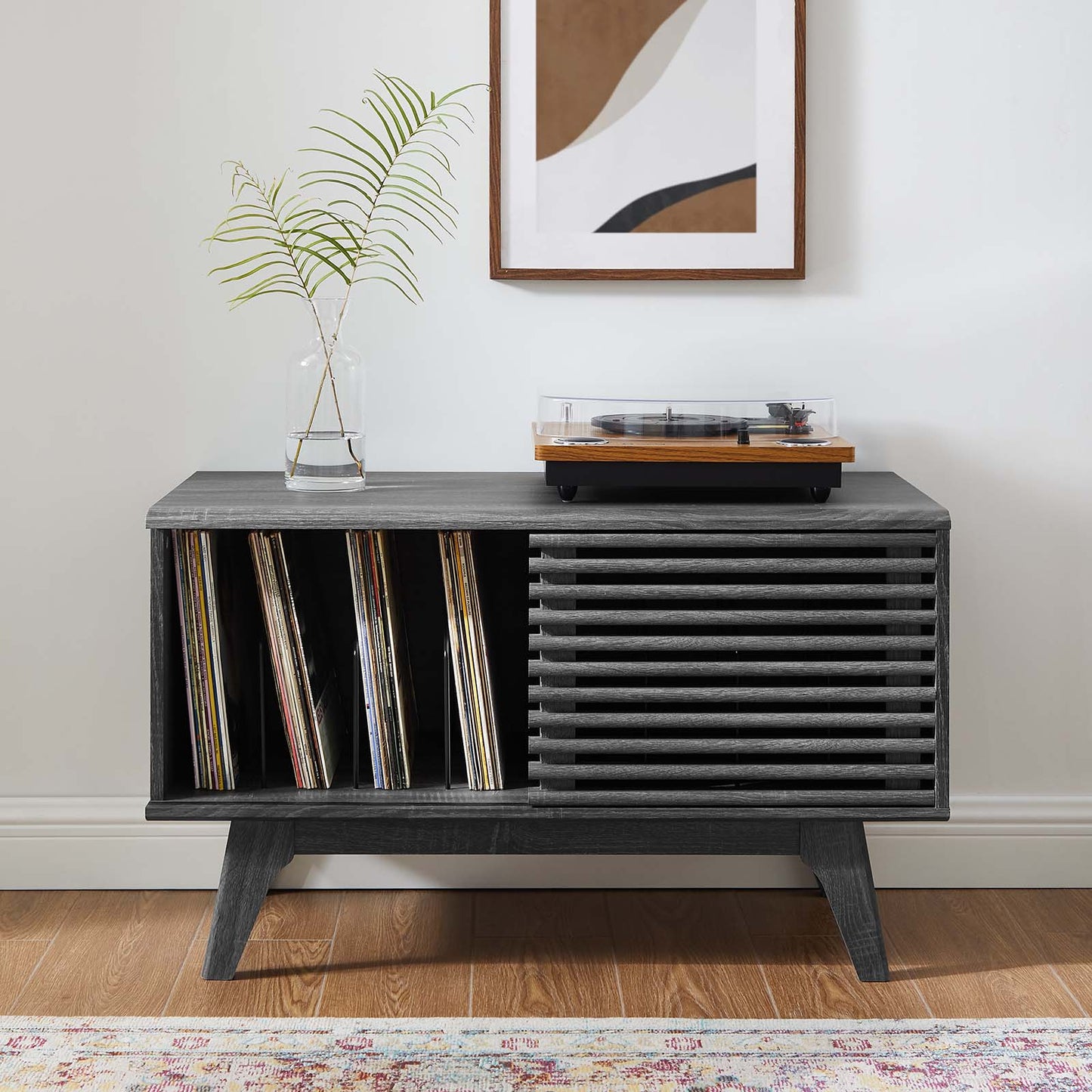 Render Vinyl Record Display Stand Charcoal EEI-4263-CHA