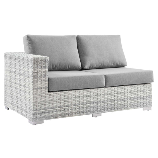 Convene Outdoor Patio Left-Arm Loveseat Light Gray Gray