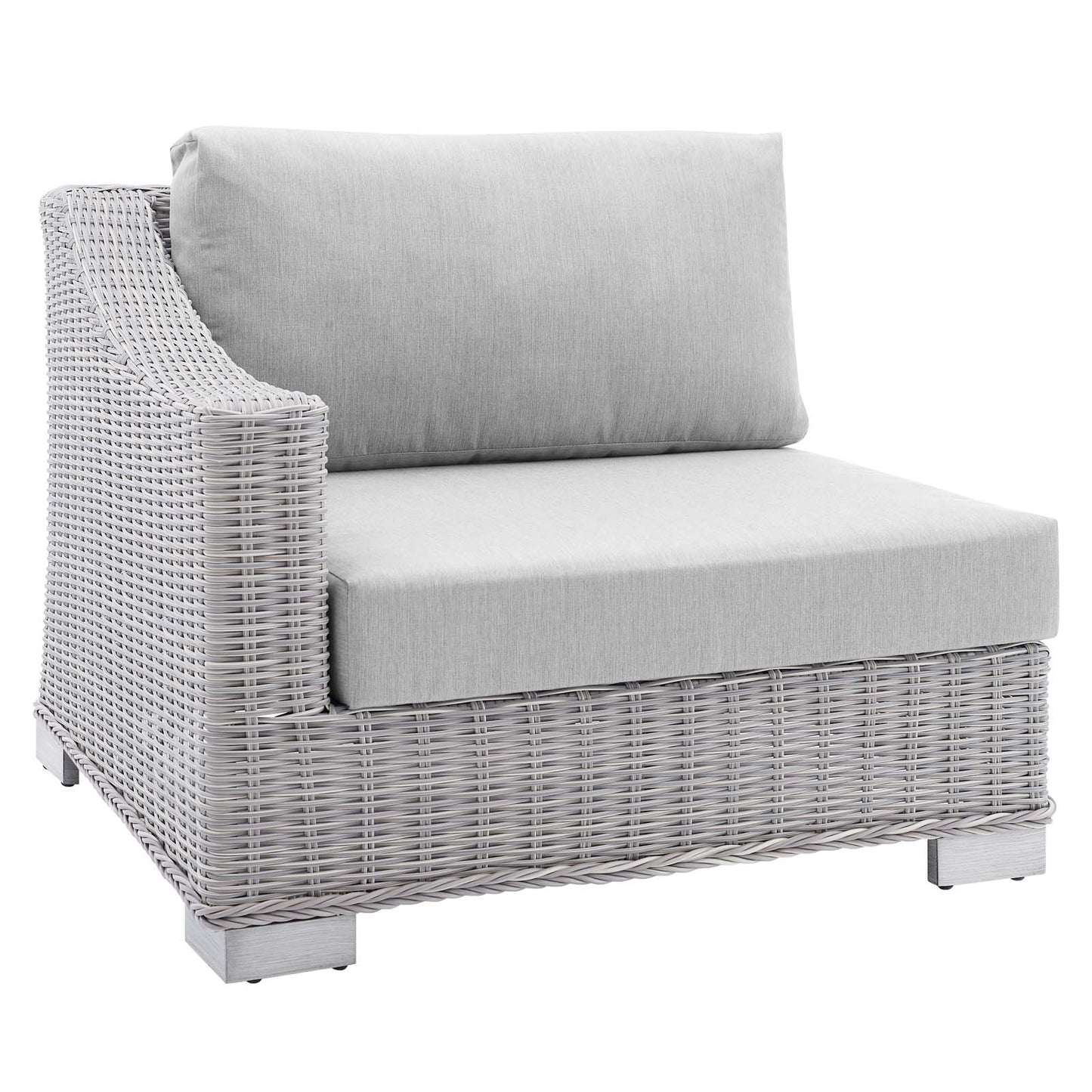 Conway Sunbrella® Outdoor Patio Wicker Rattan 6-Piece Sectional Sofa Set Light Gray Gray EEI-4358-LGR-GRY