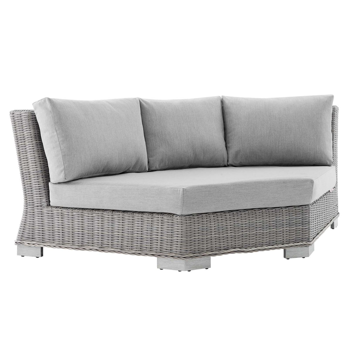 Conway Sunbrella® Outdoor Patio Wicker Rattan 6-Piece Sectional Sofa Set Light Gray Gray EEI-4358-LGR-GRY