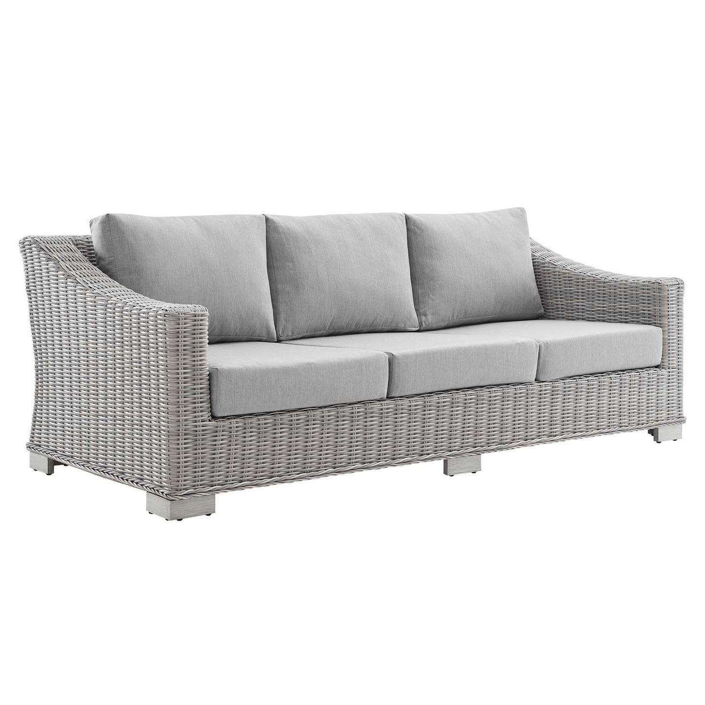Conway Sunbrella® Outdoor Patio Wicker Rattan 5-Piece Furniture Set Light Gray Gray EEI-4361-LGR-GRY
