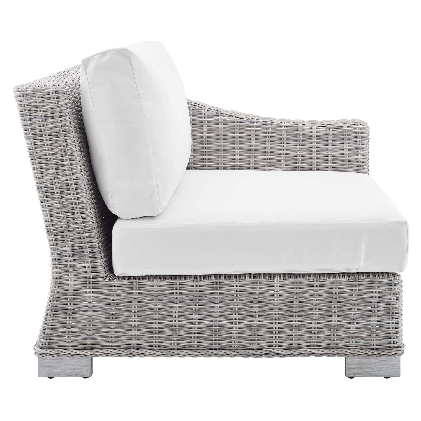 Conway Sunbrella® Outdoor Patio Wicker Rattan 6-Piece Furniture Set Light Gray White EEI-4363-LGR-WHI