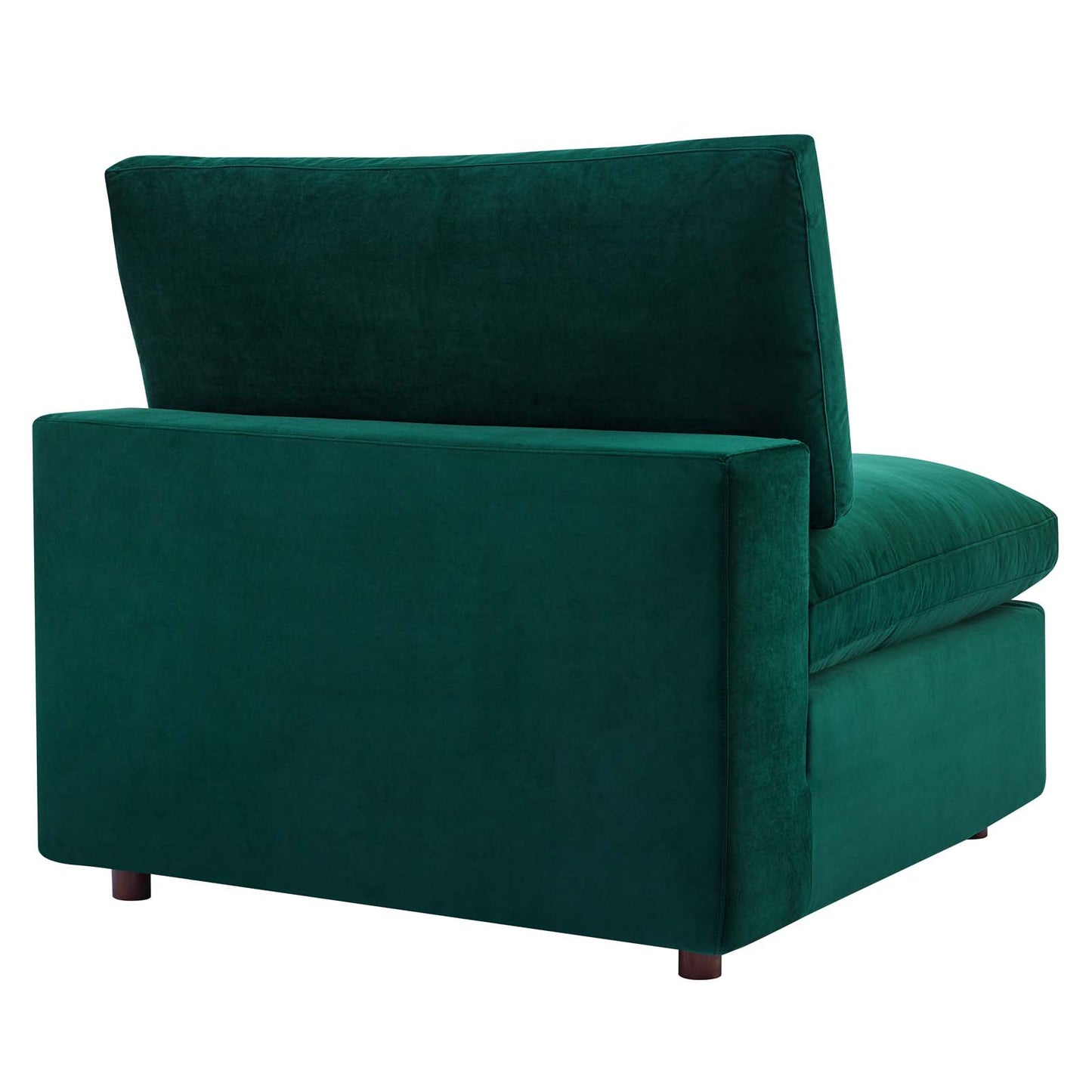 Commix Down Filled Overstuffed Performance Velvet Armless Chair Green EEI-4367-GRN