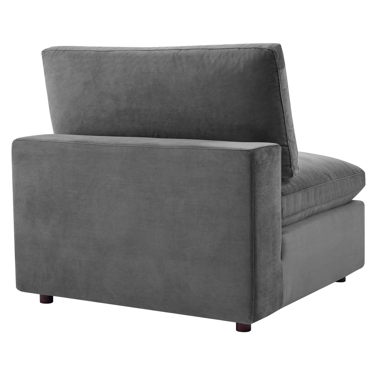 Commix Down Filled Overstuffed Performance Velvet Armless Chair Gray EEI-4367-GRY