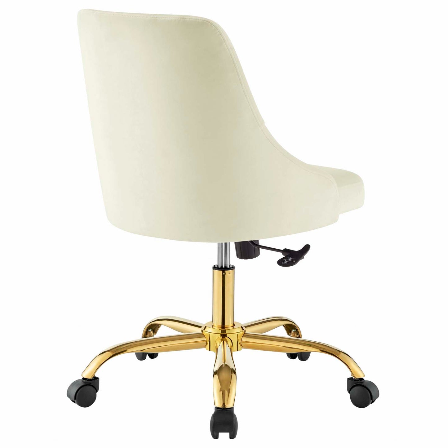 Distinct Tufted Swivel Performance Velvet Office Chair Gold Ivory EEI-4368-GLD-IVO