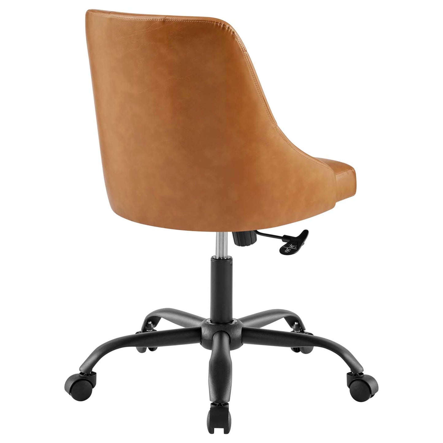 Distinct Tufted Swivel Vegan Leather Office Chair Black Tan EEI-4370-BLK-TAN