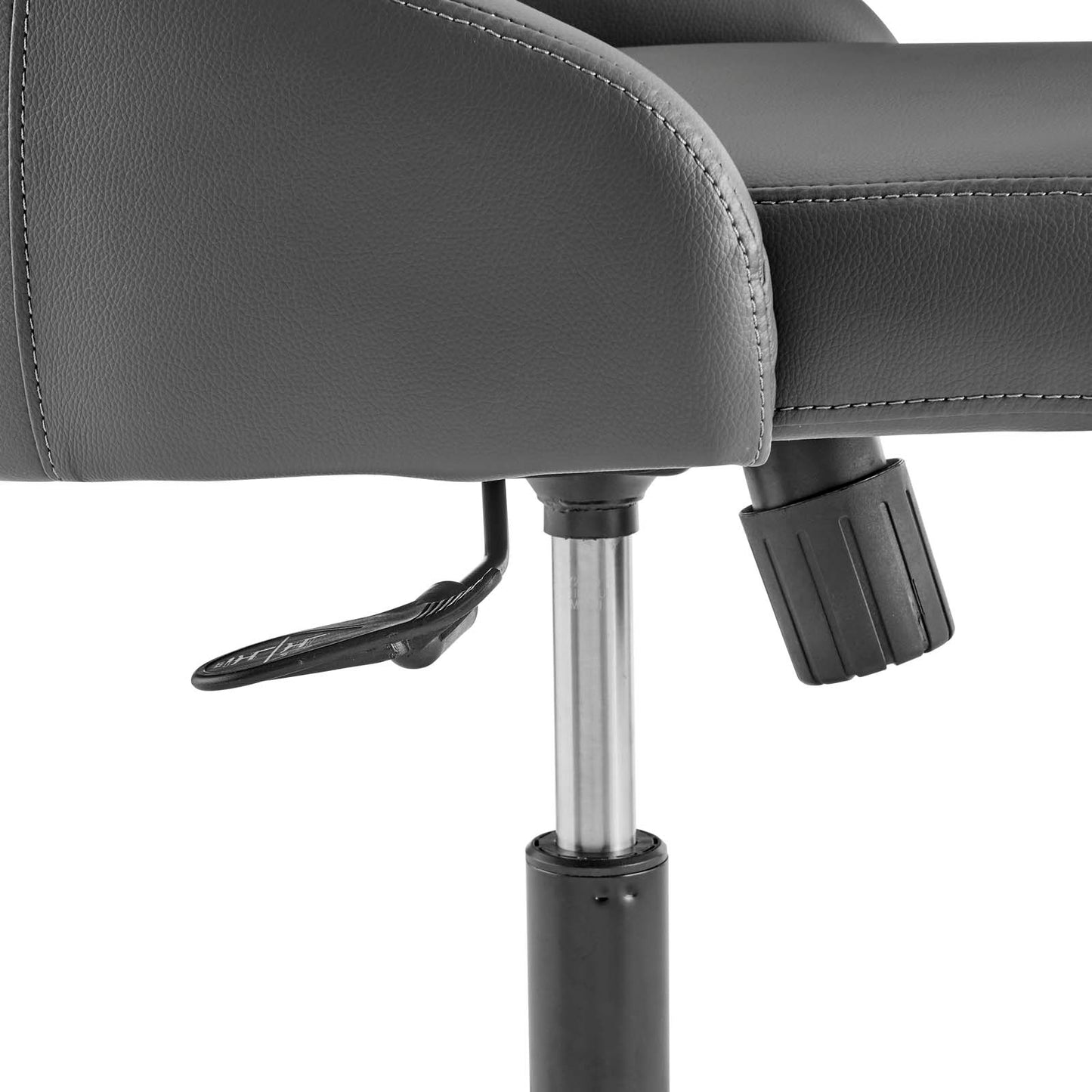 Designate Swivel Vegan Leather Office Chair Black Gray EEI-4372-BLK-GRY