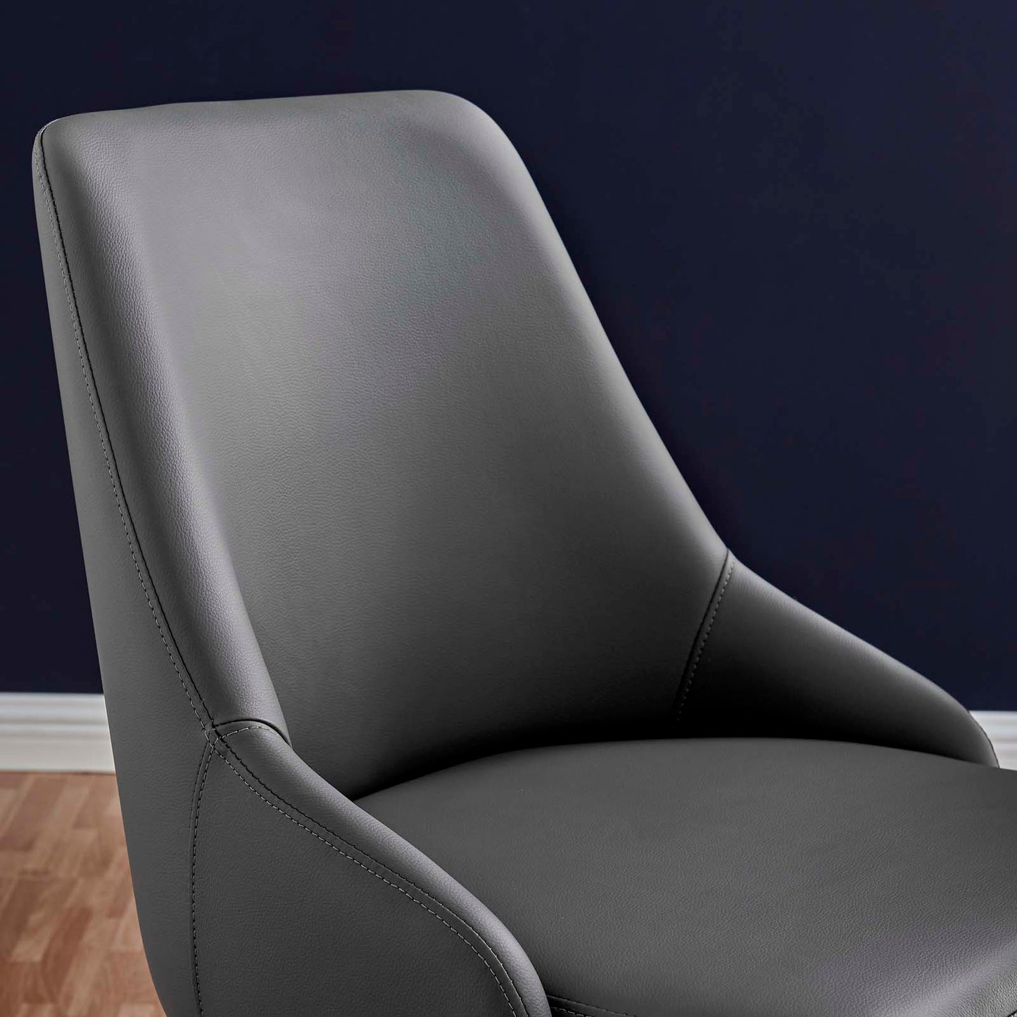 Designate Swivel Vegan Leather Office Chair Black Gray EEI-4372-BLK-GRY
