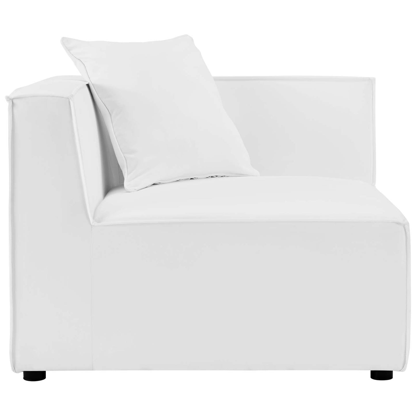 Saybrook Outdoor Patio Upholstered Loveseat and Ottoman Set White EEI-4378-WHI