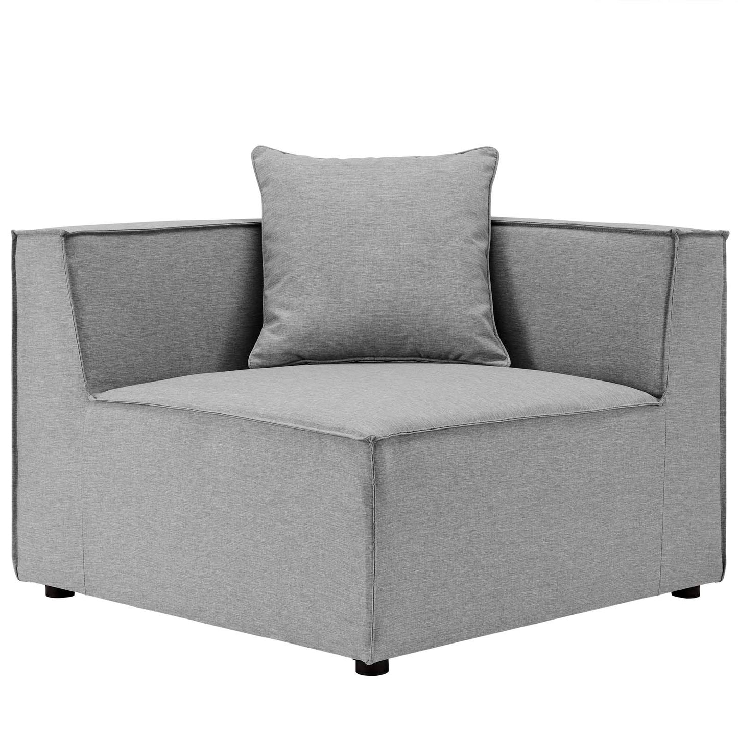 Saybrook Outdoor Patio Upholstered 4-Piece Sectional Sofa Gray EEI-4381-GRY