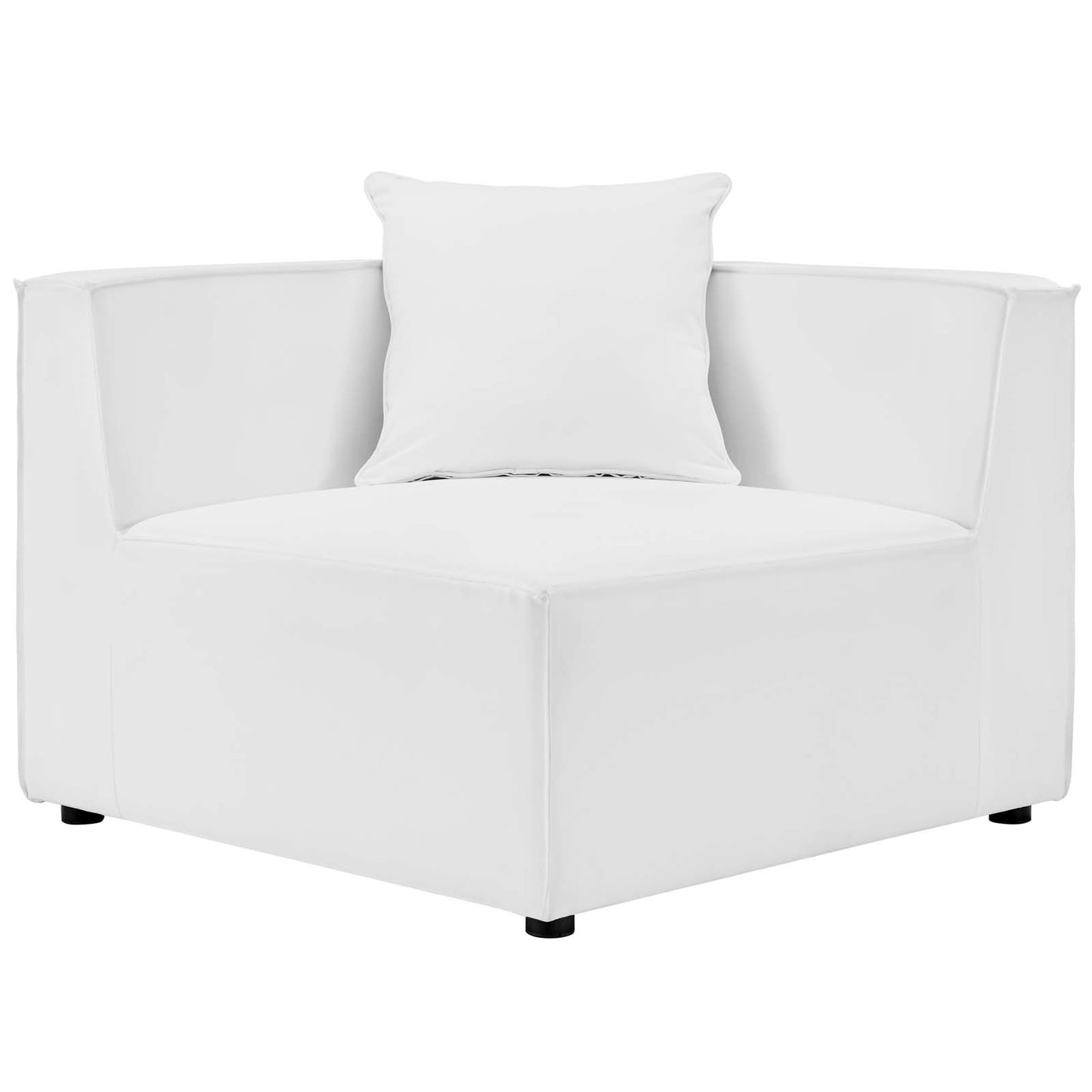 Saybrook Outdoor Patio Upholstered 6-Piece Sectional Sofa White EEI-4383-WHI