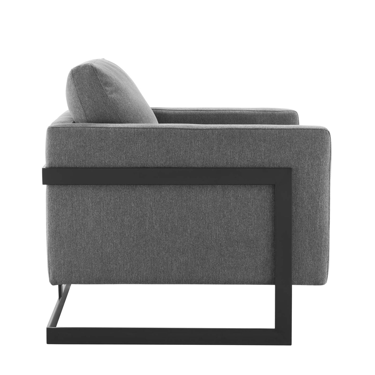 Posse Upholstered Fabric Accent Chair Black Charcoal EEI-4391-BLK-CHA