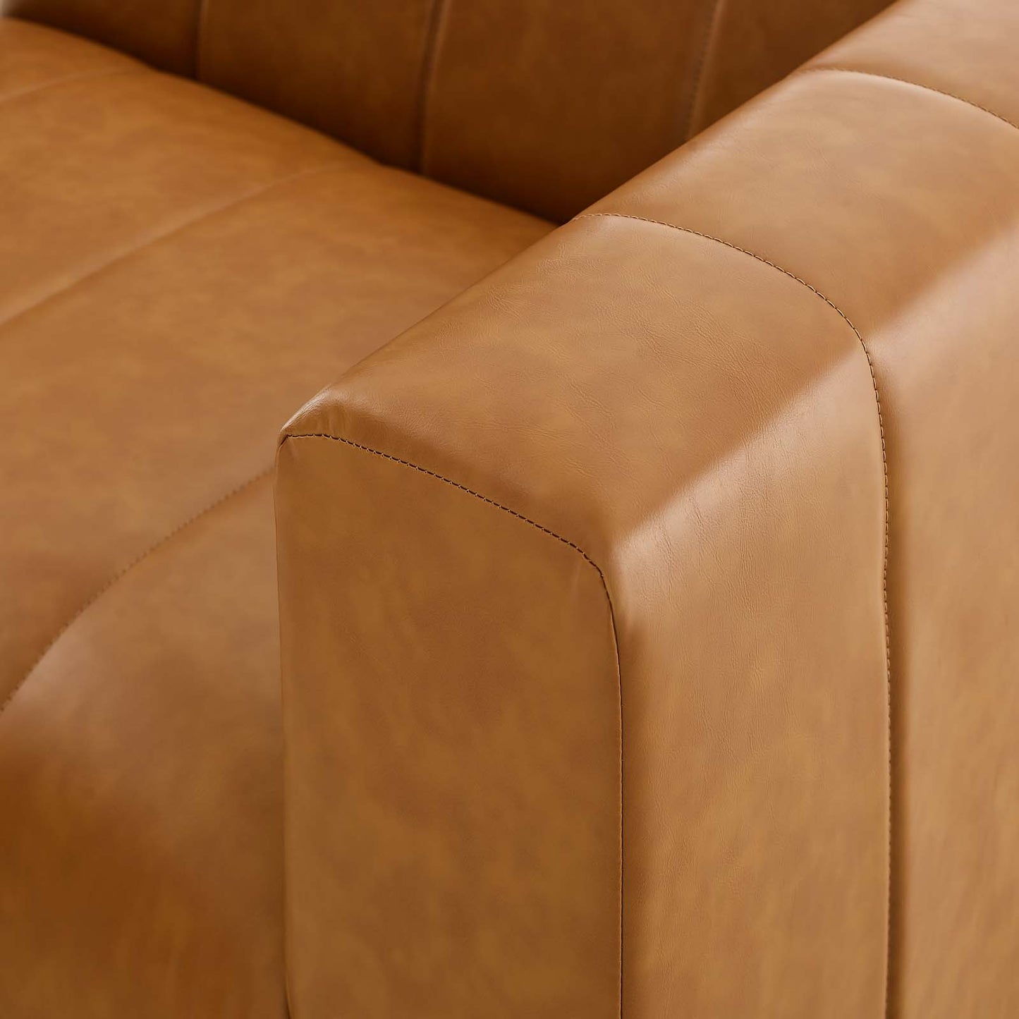 Bartlett Vegan Leather Right-Arm Chair Tan EEI-4395-TAN