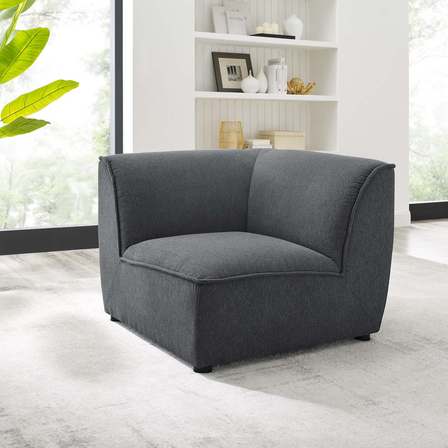 Comprise Corner Sectional Sofa Chair Charcoal EEI-4417-CHA