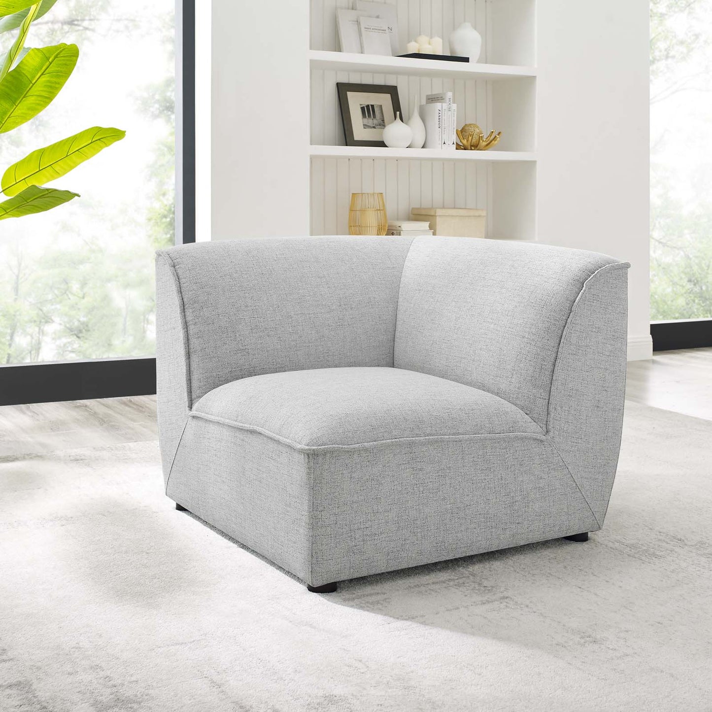 Comprise Corner Sectional Sofa Chair Light Gray EEI-4417-LGR