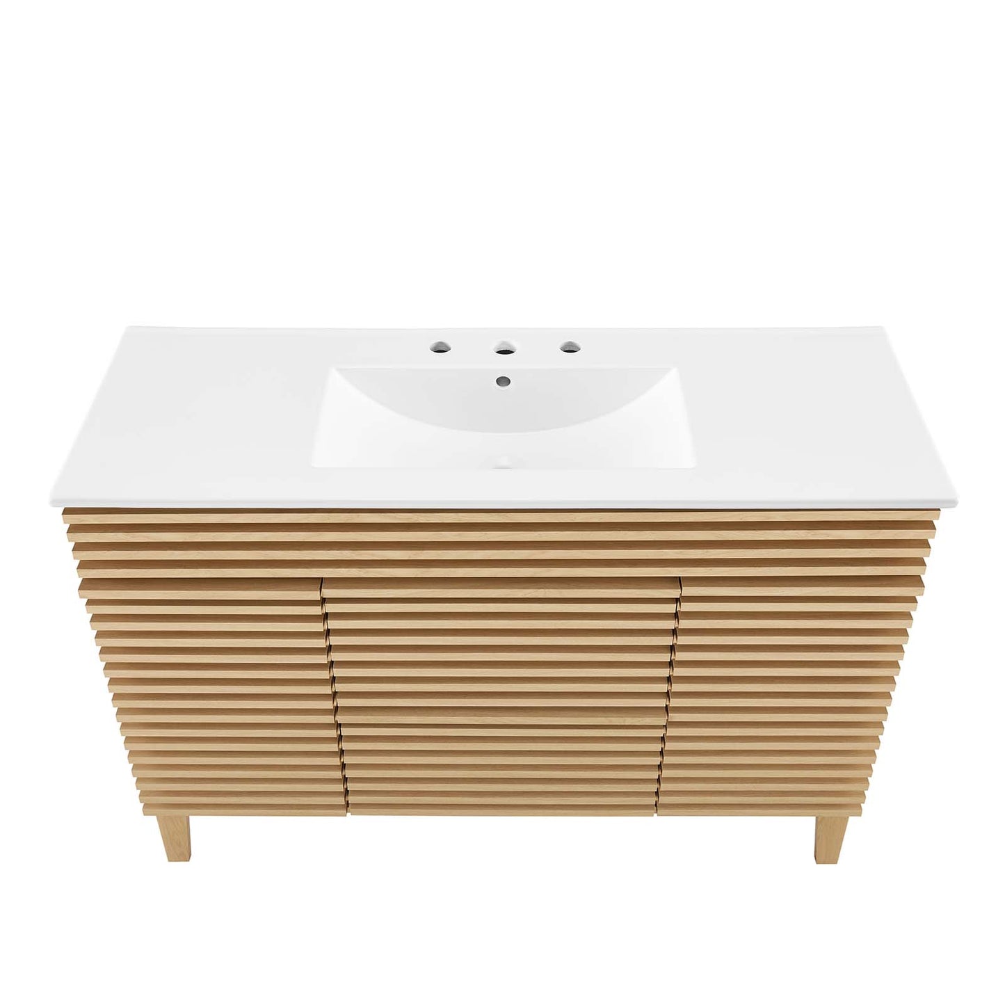 Render 48" Single Sink Bathroom Vanity Oak White EEI-4439-OAK-WHI