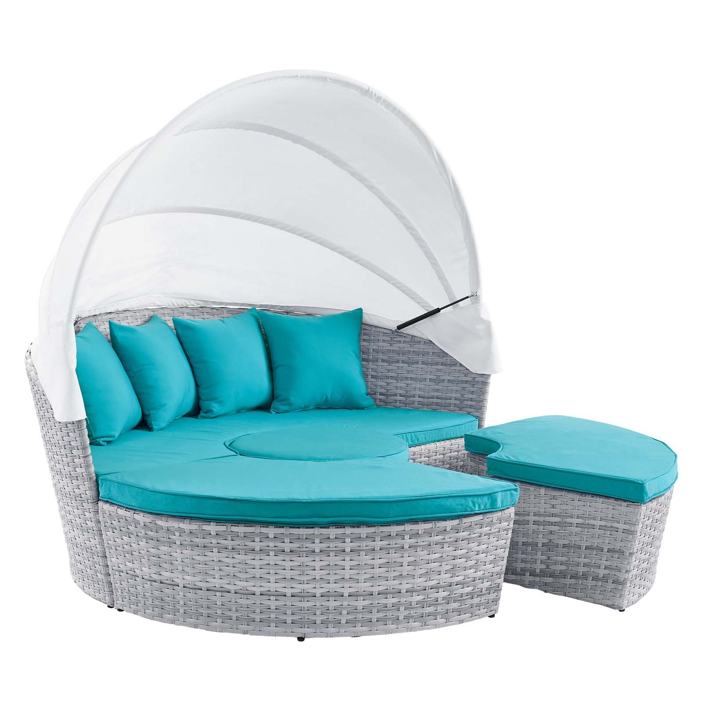 Scottsdale Canopy Sunbrella® Outdoor Patio Daybed Light Gray Aruba EEI-4443-LGR-ARU