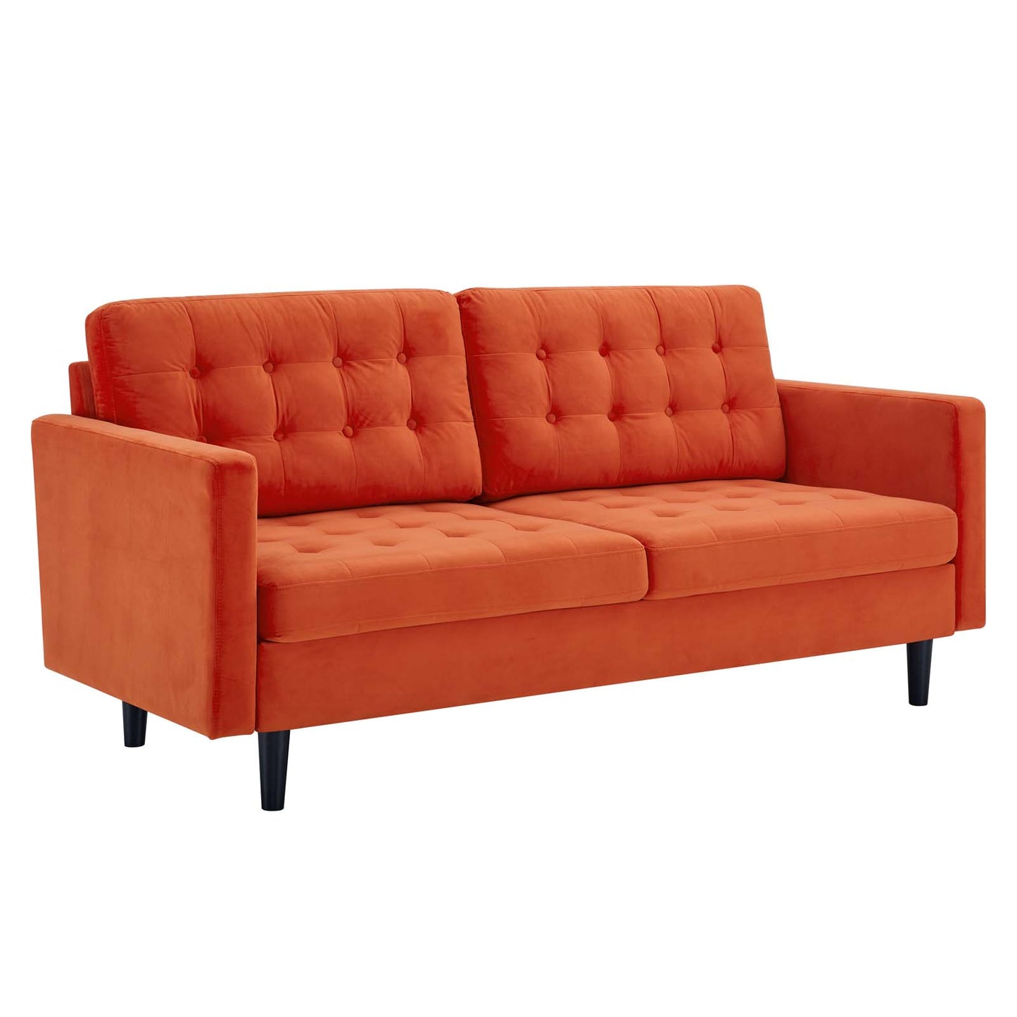 Exalt Tufted Performance Velvet Sofa Orange EEI-4444-ORA