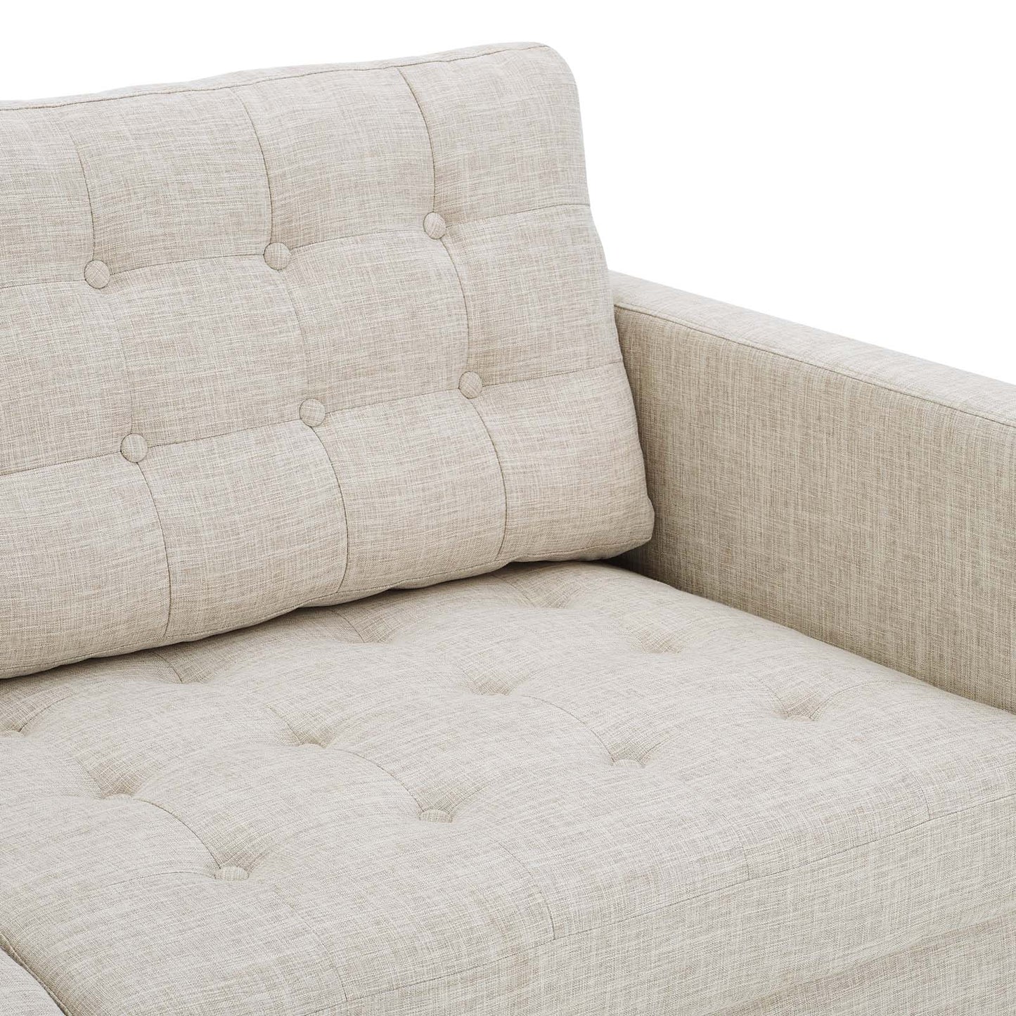 Exalt Tufted Fabric Sofa Beige EEI-4445-BEI