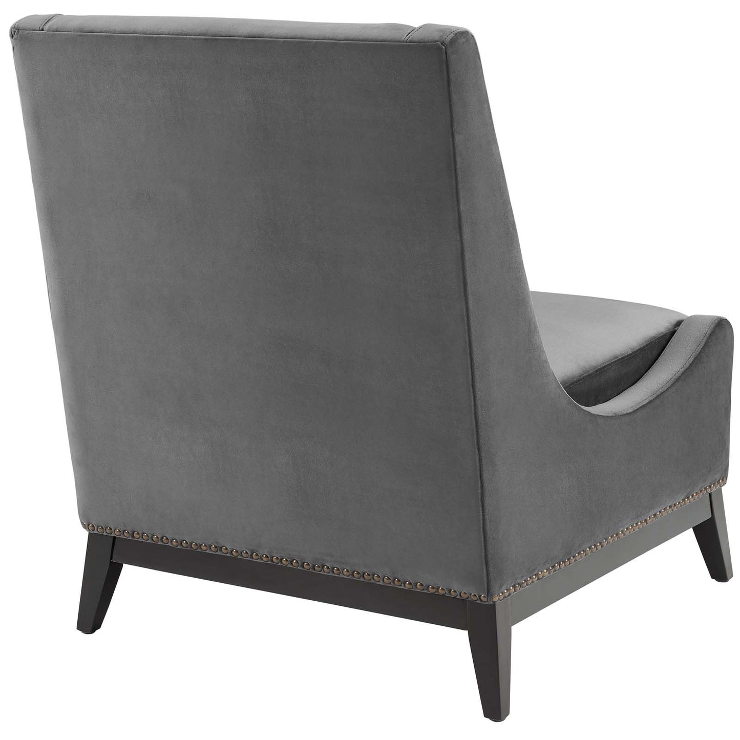 Confident Lounge Chair Upholstered Performance Velvet Set of 2 Gray EEI-4487-GRY