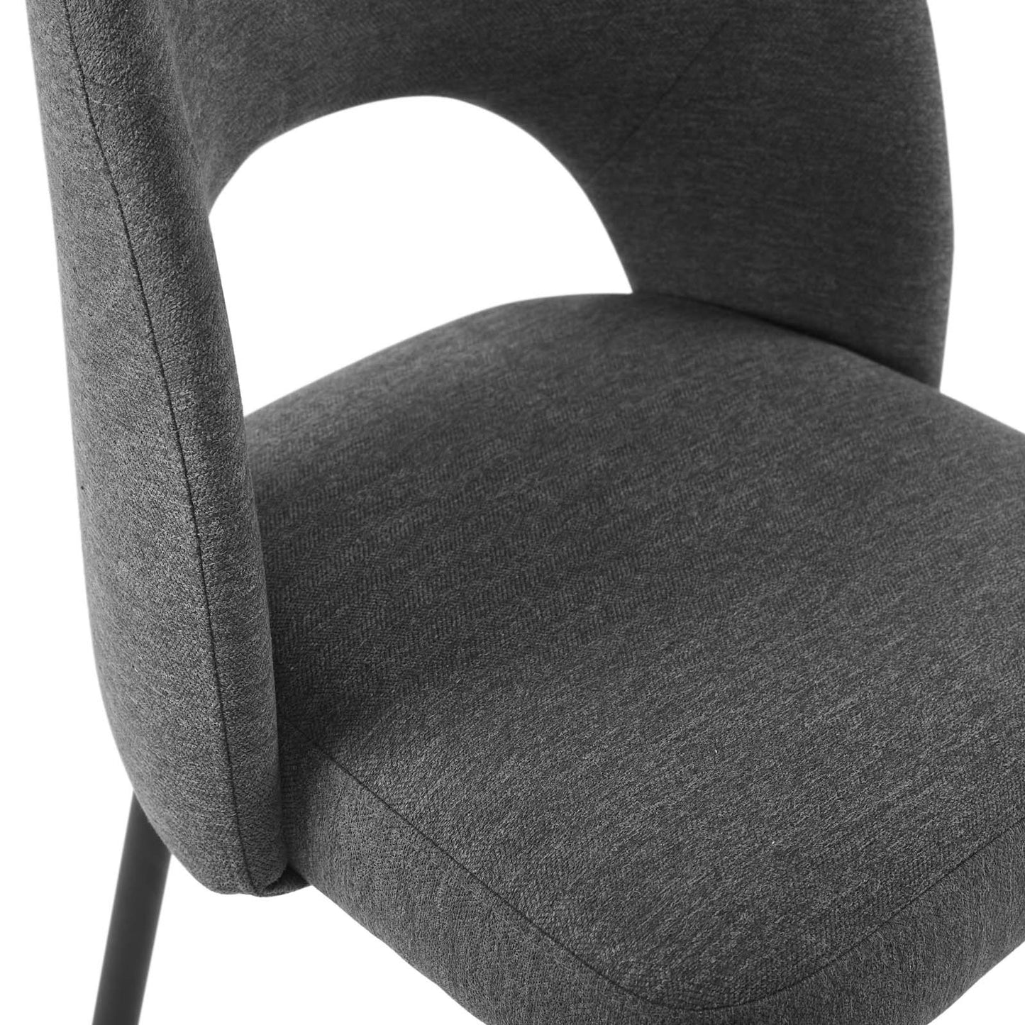 Rouse Dining Side Chair Upholstered Fabric Set of 2 Black Charcoal EEI-4490-BLK-CHA