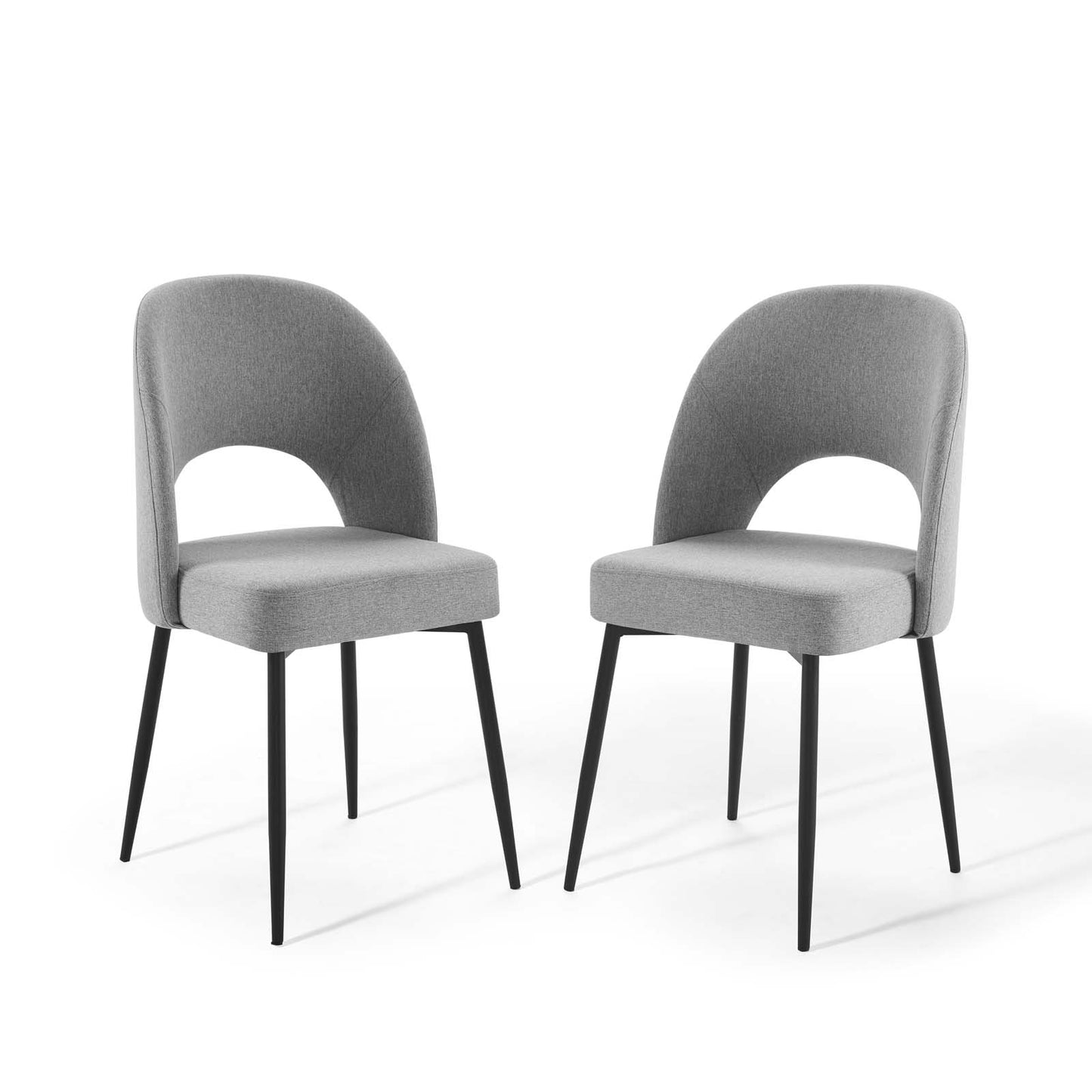 Rouse Dining Side Chair Upholstered Fabric Set of 2 Black Light Gray EEI-4490-BLK-LGR