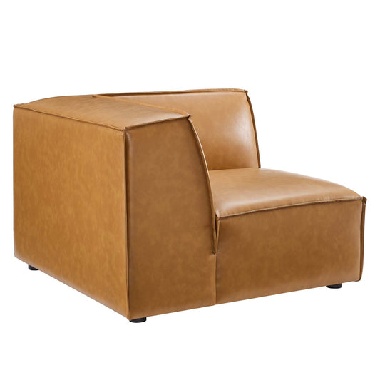 Restore Vegan Leather Sectional Sofa Corner Chair Tan