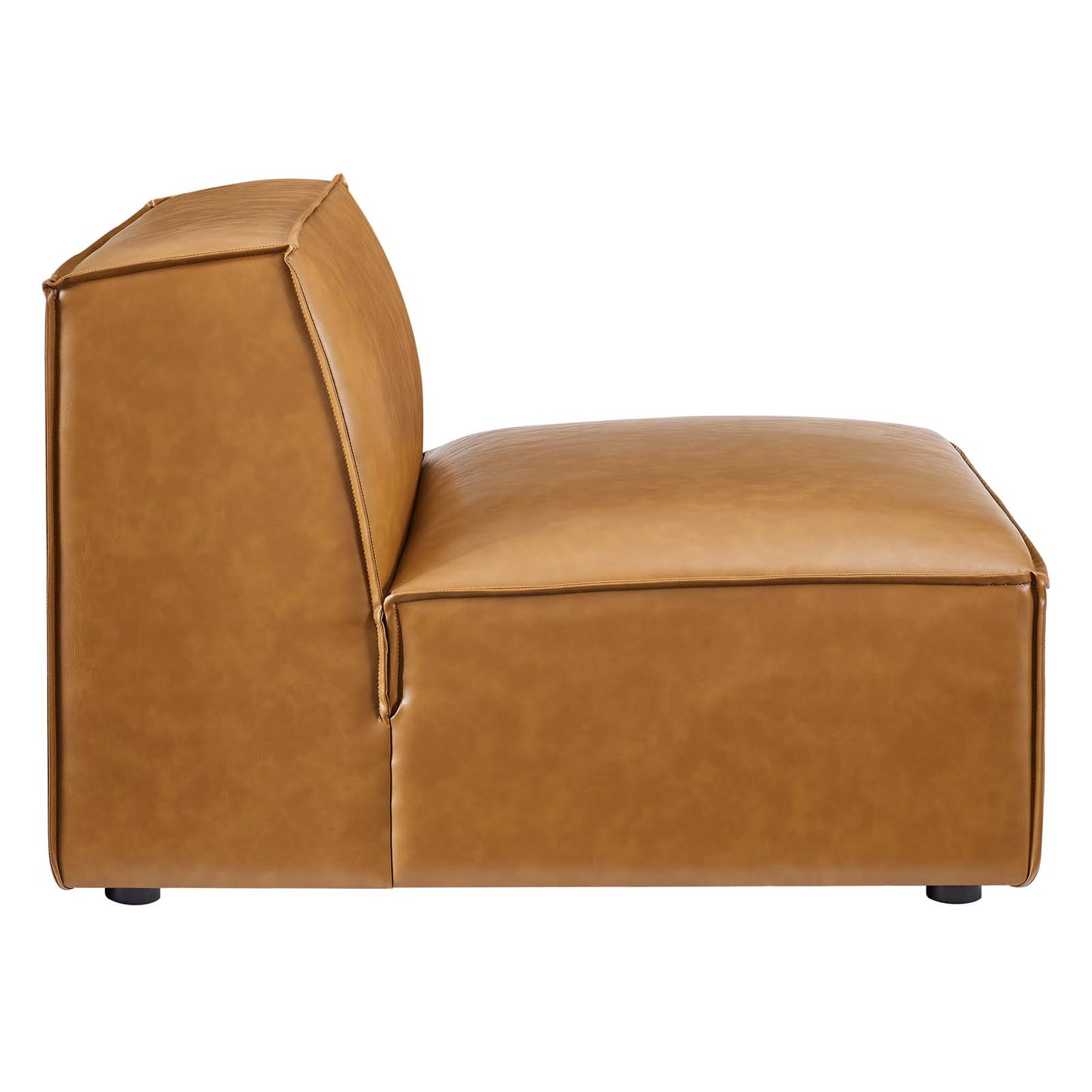 Restore Vegan Leather Sectional Sofa Armless Chair Tan EEI-4495-TAN