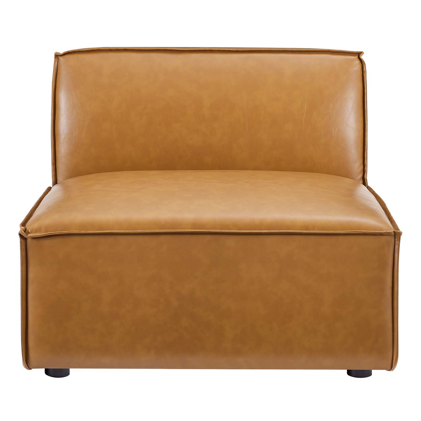 Restore Vegan Leather Sectional Sofa Armless Chair Tan EEI-4495-TAN