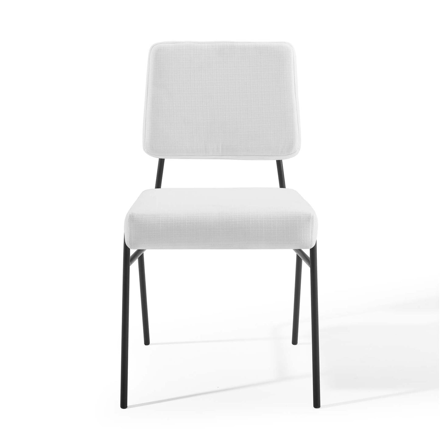 Craft Dining Side Chair Upholstered Fabric Set of 2 Black White EEI-4506-BLK-WHI