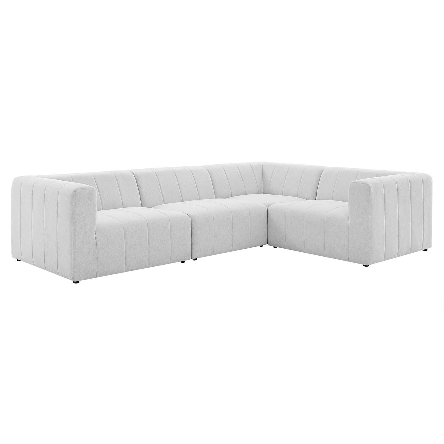 Bartlett Upholstered Fabric 4-Piece Sectional Sofa Ivory EEI-4518-IVO