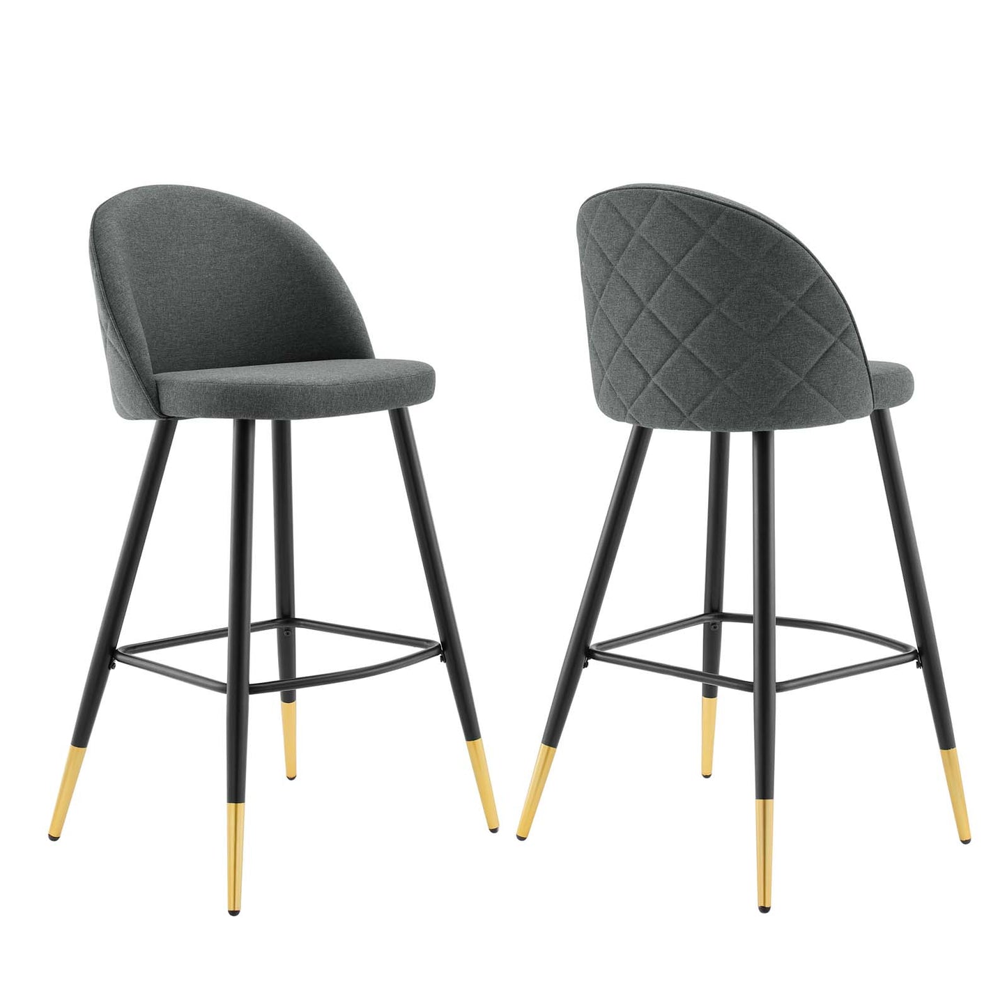 Cordial Fabric Bar Stools - Set of 2 Gray EEI-4526-GRY