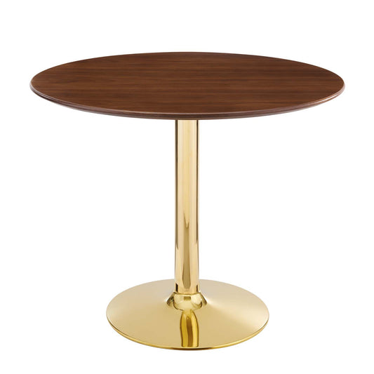 Verne 35" Dining Table Gold Walnut
