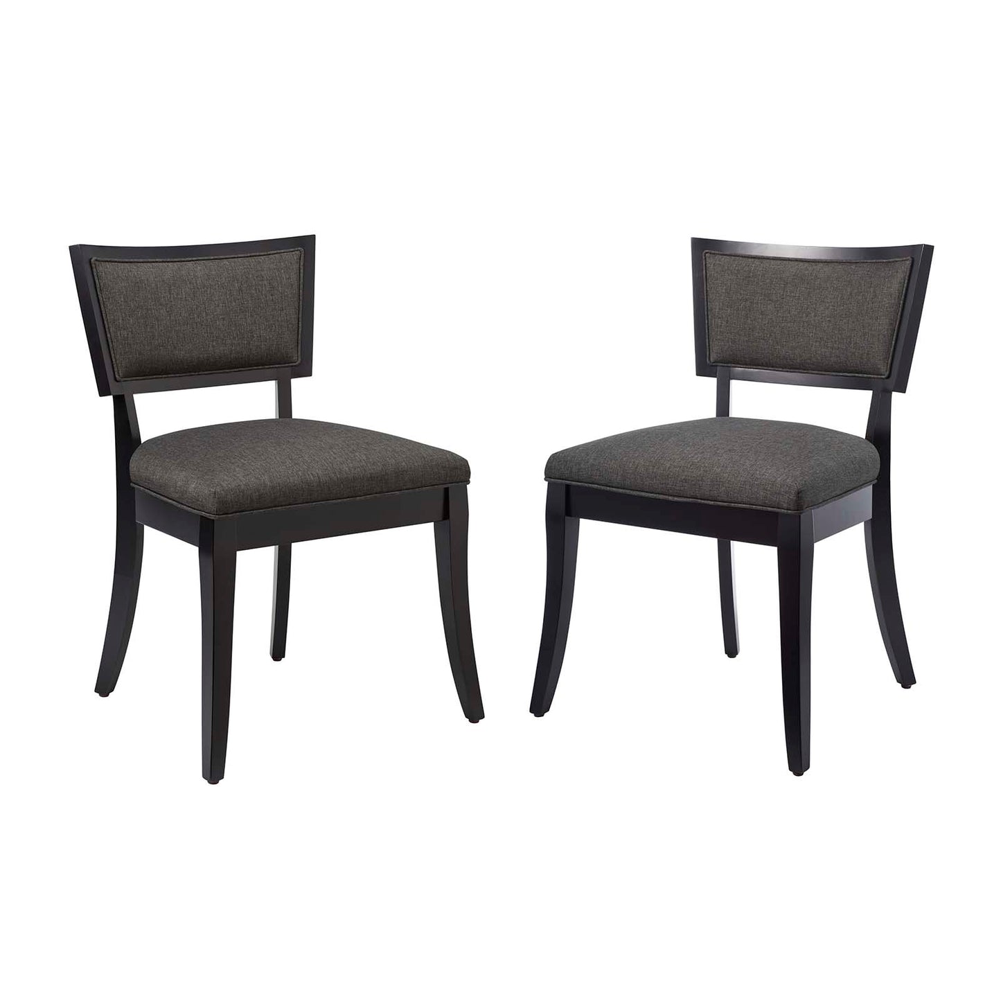 Pristine Upholstered Fabric Dining Chairs - Set of 2 Gray EEI-4557-GRY