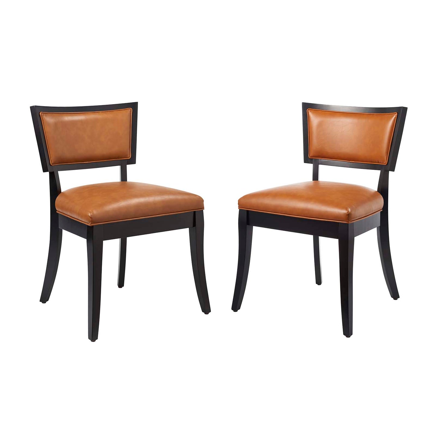 Pristine Vegan Leather Dining Chairs - Set of 2 Tan EEI-4558-TAN