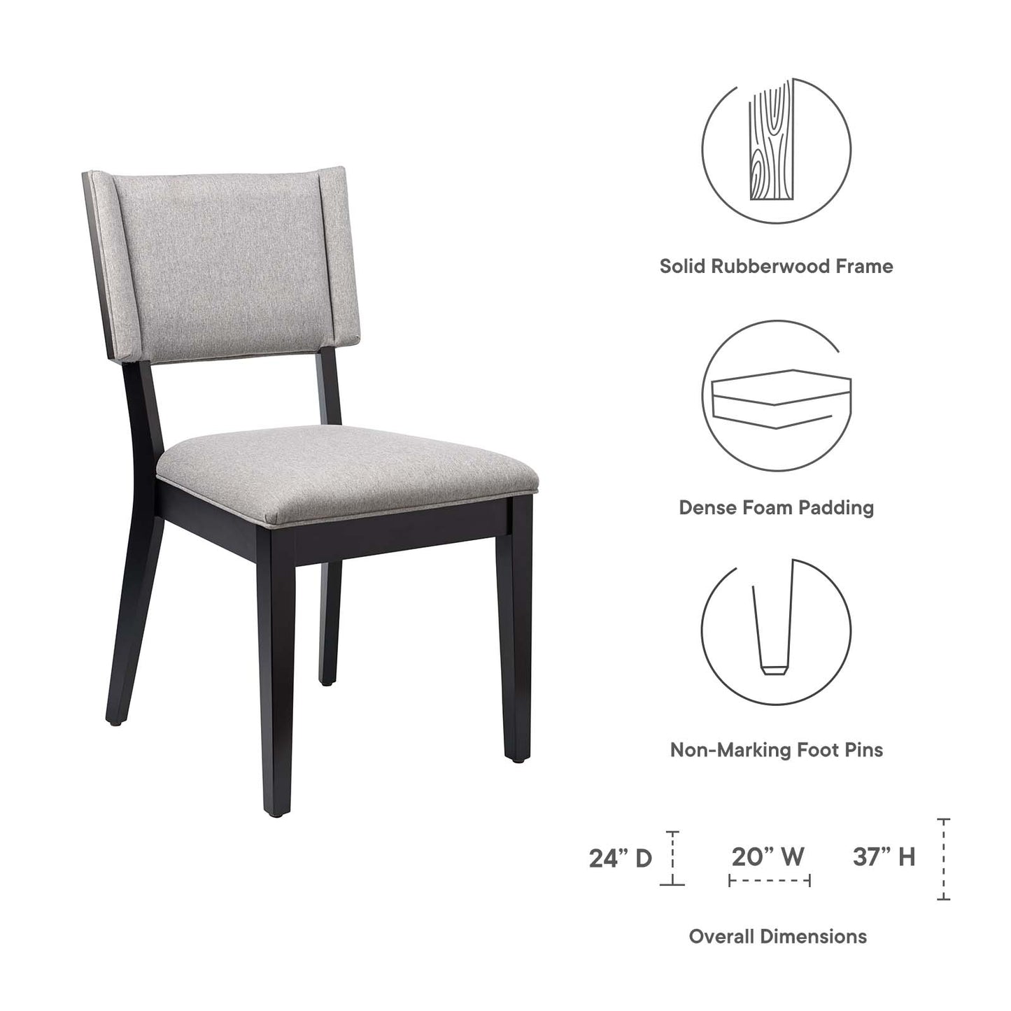 Esquire Dining Chairs - Set of 2 Light Gray EEI-4559-LGR