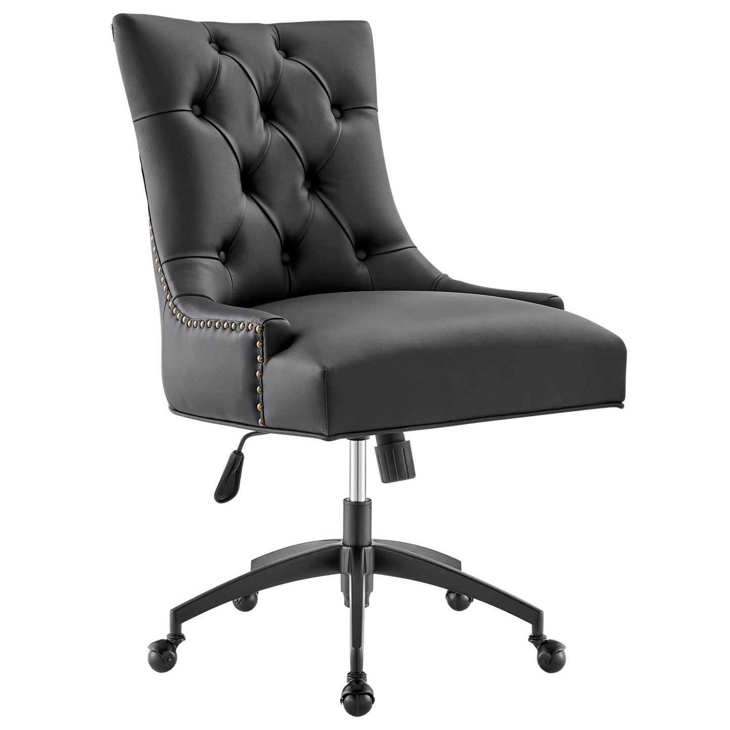 Regent Tufted Vegan Leather Office Chair Black Black EEI-4573-BLK-BLK