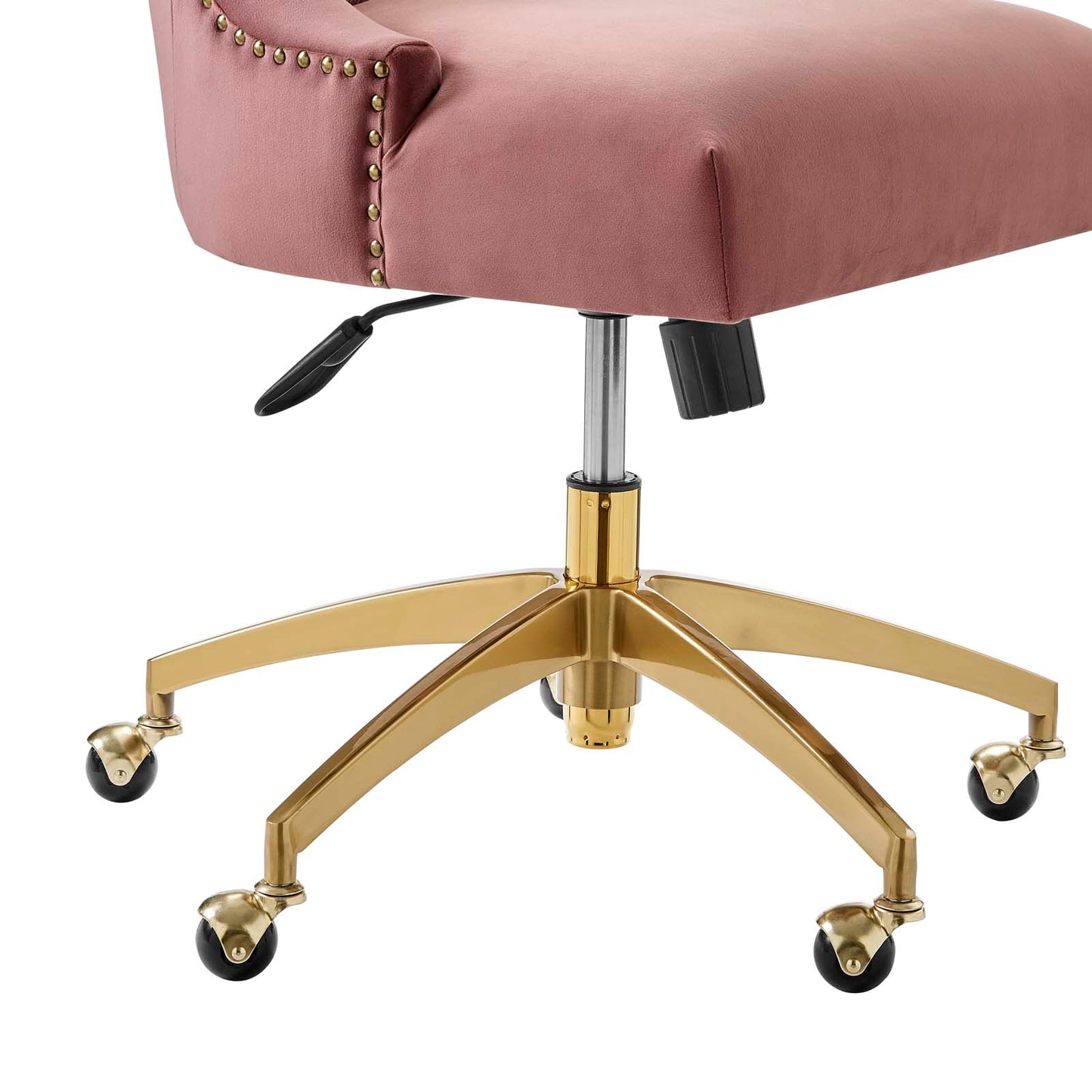 Empower Channel Tufted Performance Velvet Office Chair Gold Dusty Rose EEI-4575-GLD-DUS