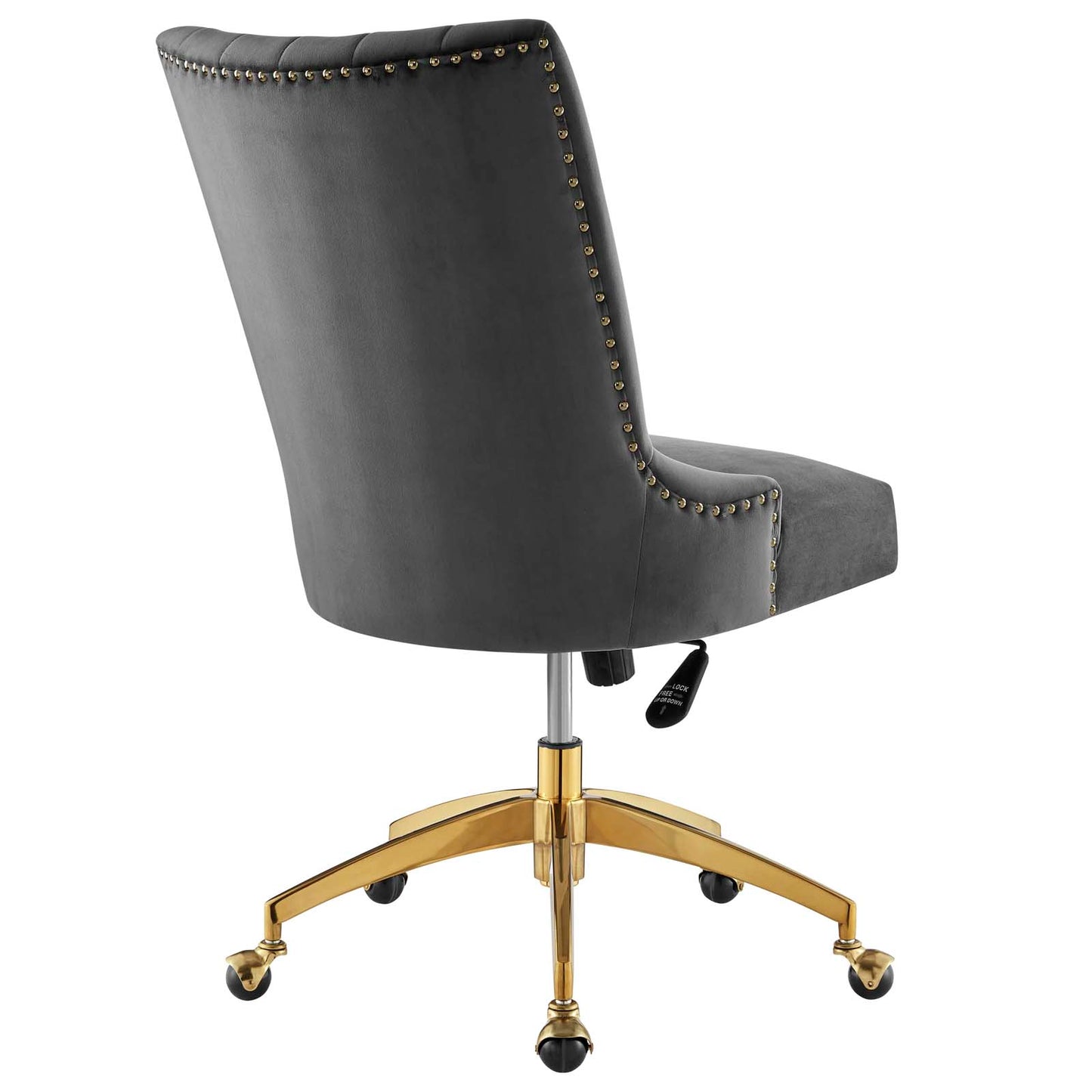 Empower Channel Tufted Performance Velvet Office Chair Gold Gray EEI-4575-GLD-GRY