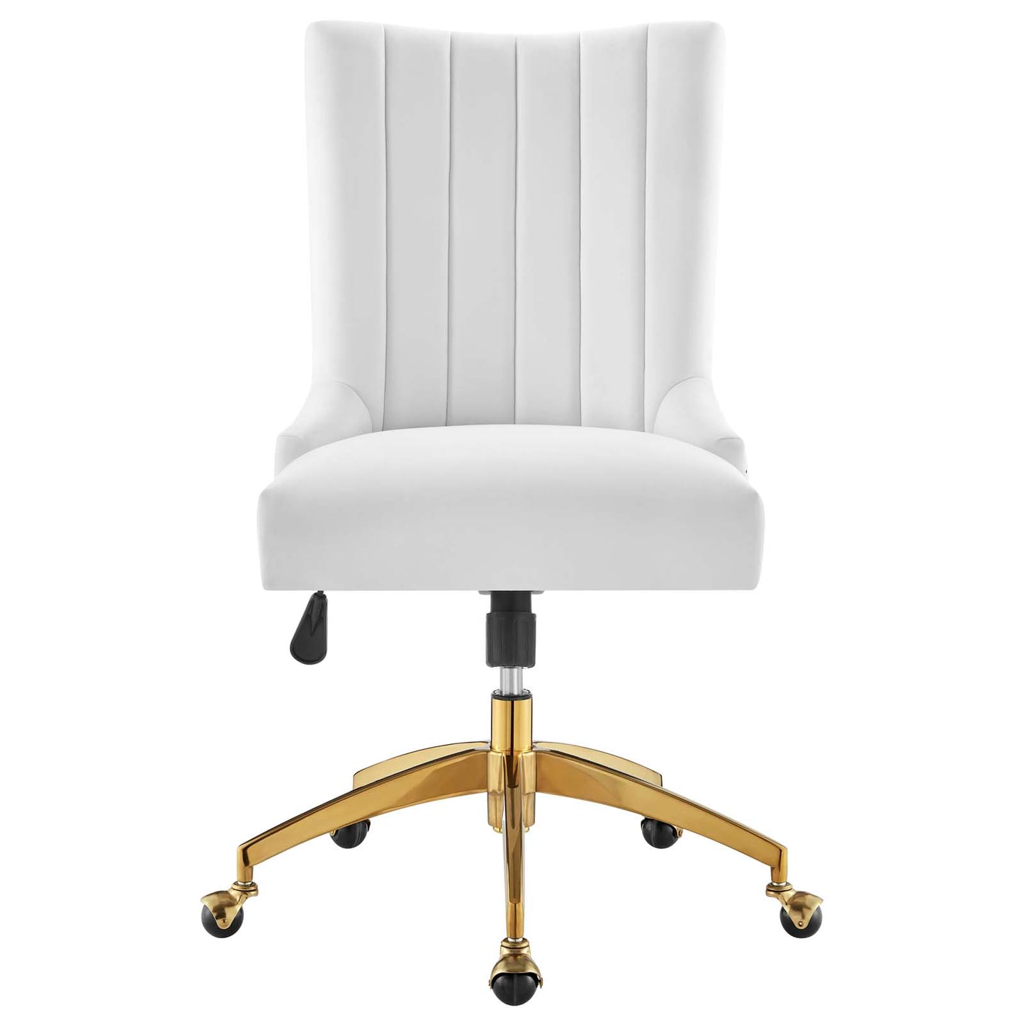 Empower Channel Tufted Performance Velvet Office Chair Gold White EEI-4575-GLD-WHI