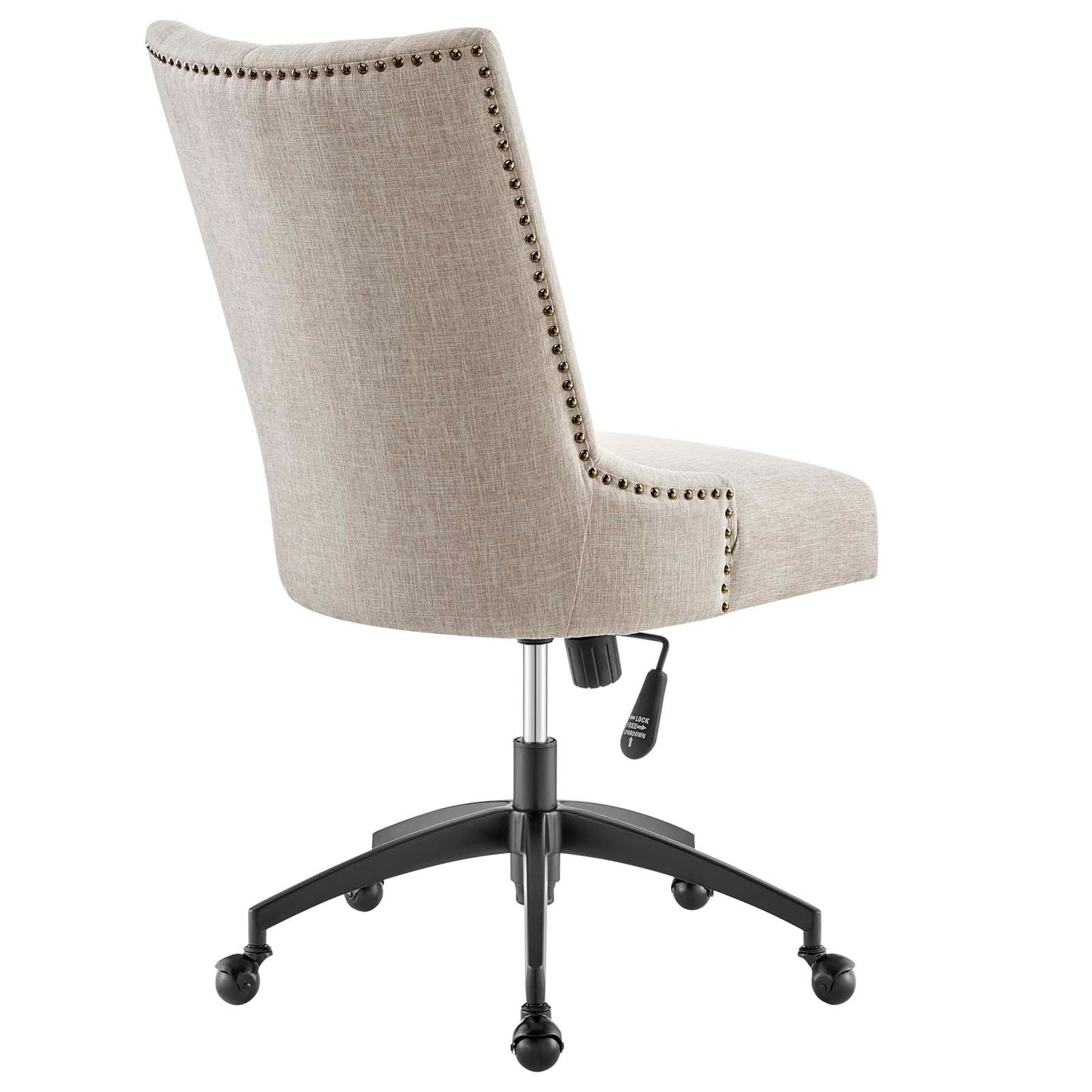 Empower Channel Tufted Fabric Office Chair Black Beige EEI-4576-BLK-BEI