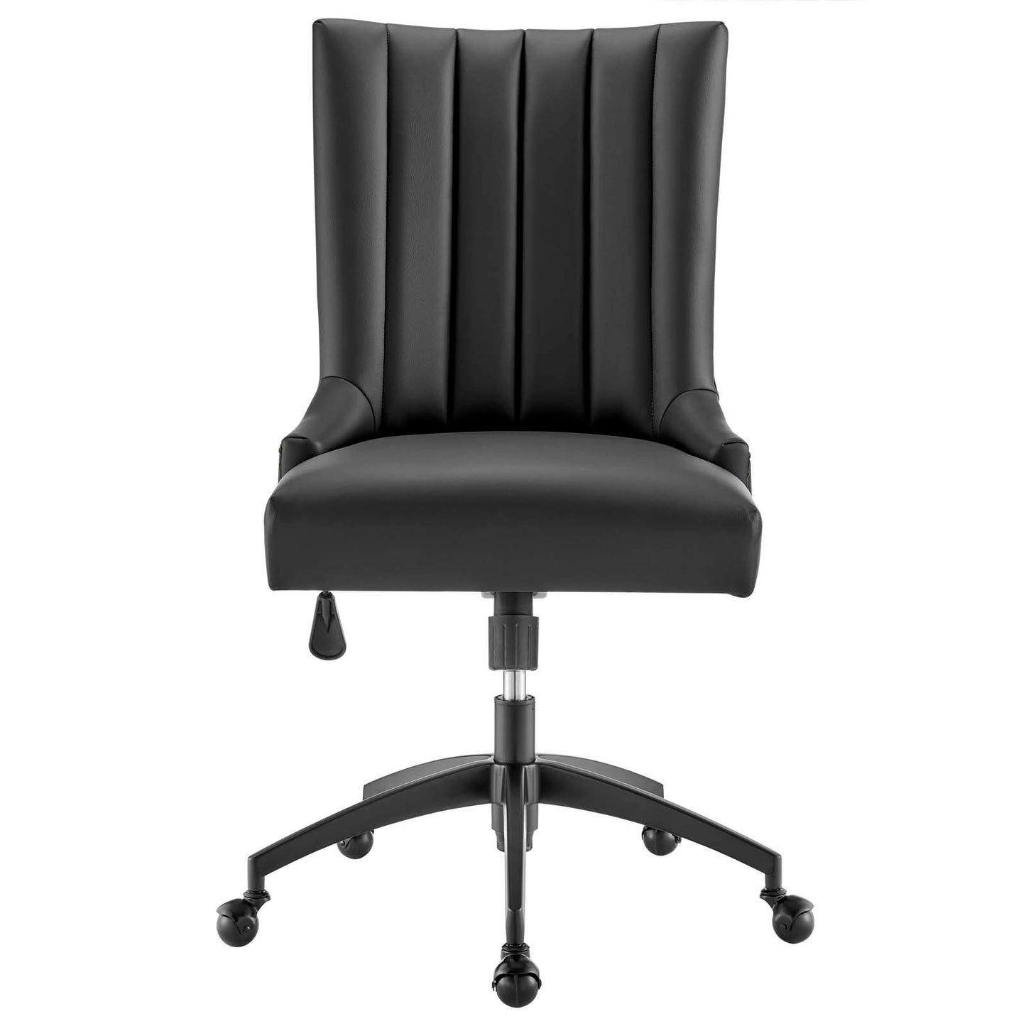 Empower Channel Tufted Vegan Leather Office Chair Black Black EEI-4577-BLK-BLK