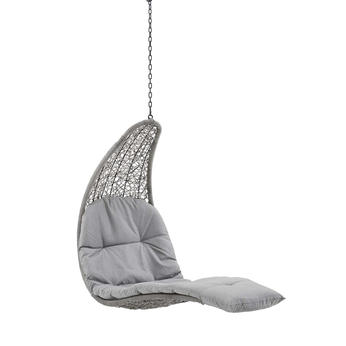 Landscape Hanging Chaise Lounge Outdoor Patio Swing Chair Light Gray Gray EEI-4589-LGR-GRY