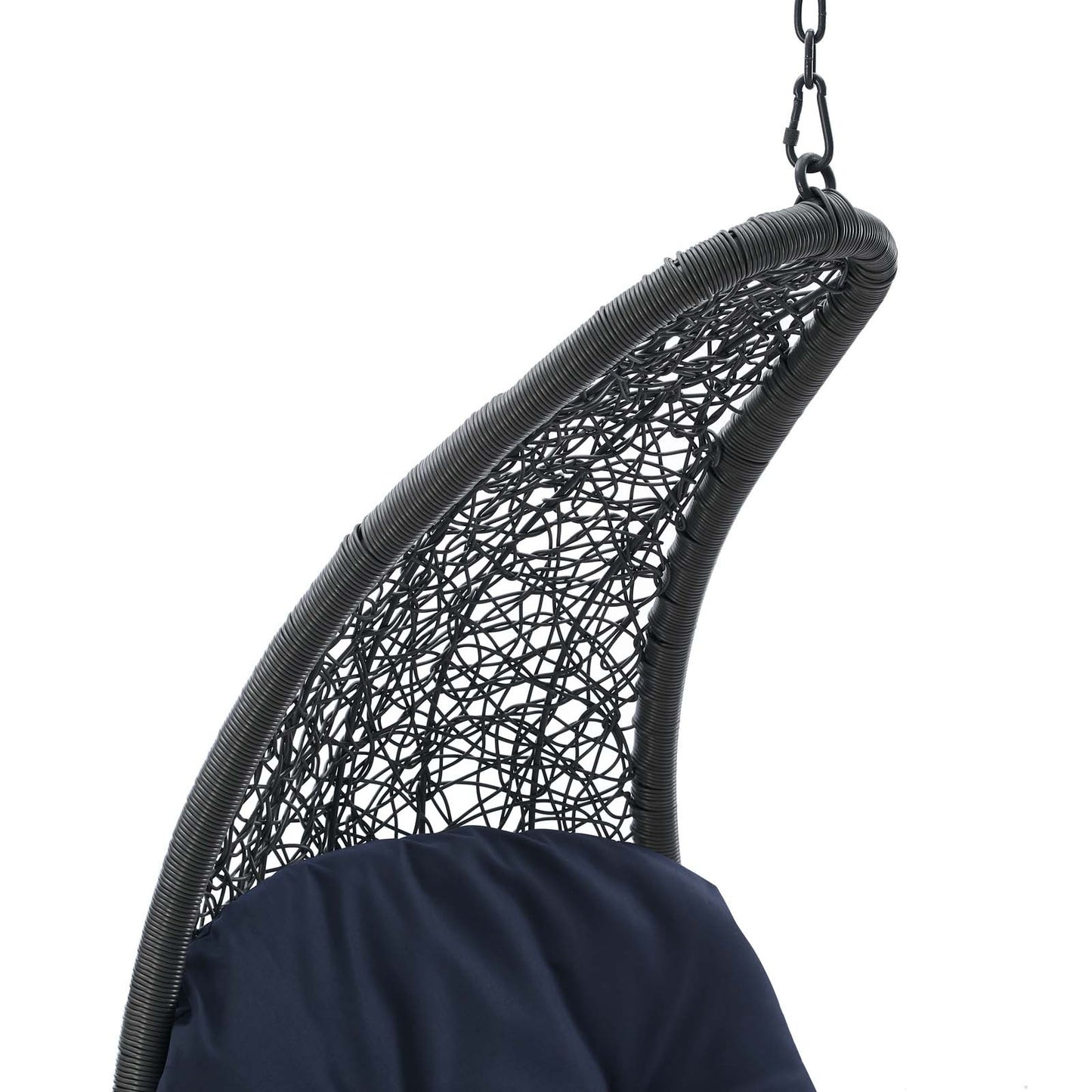 Landscape Hanging Chaise Lounge Outdoor Patio Swing Chair Light Gray Navy EEI-4589-LGR-NAV