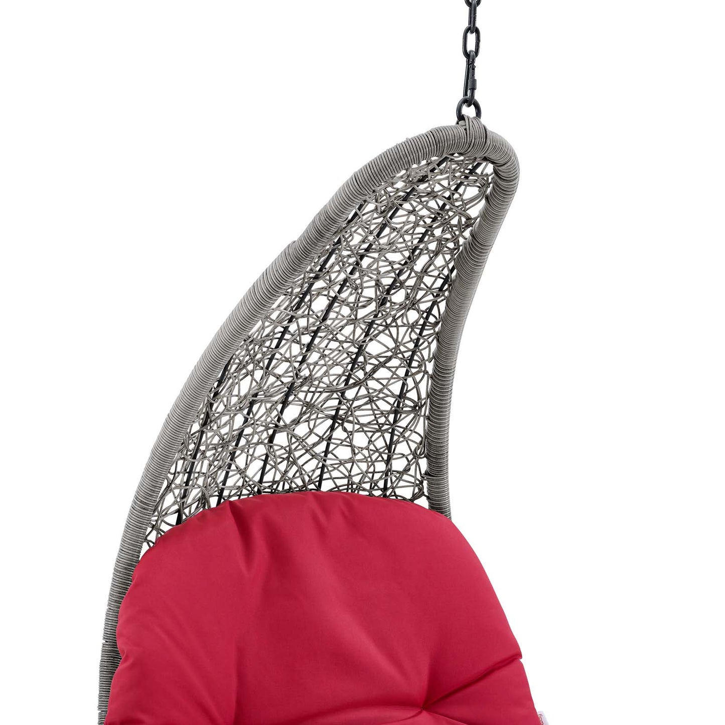 Landscape Hanging Chaise Lounge Outdoor Patio Swing Chair Light Gray Red EEI-4589-LGR-RED