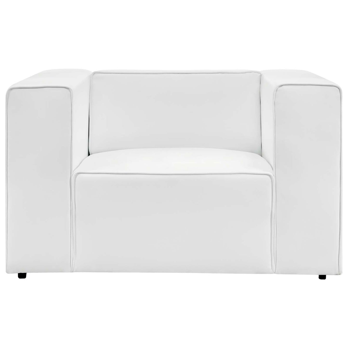 Mingle Vegan Leather Armchair White EEI-4620-WHI
