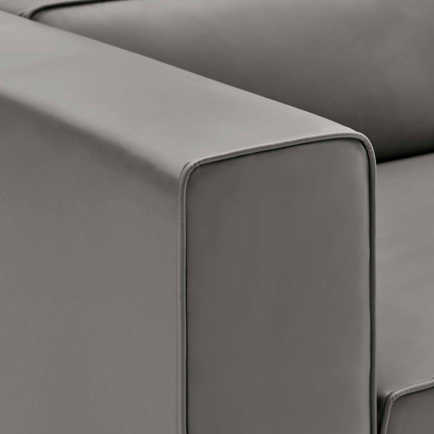 Mingle Vegan Leather Left-Arm Chair Gray EEI-4621-GRY